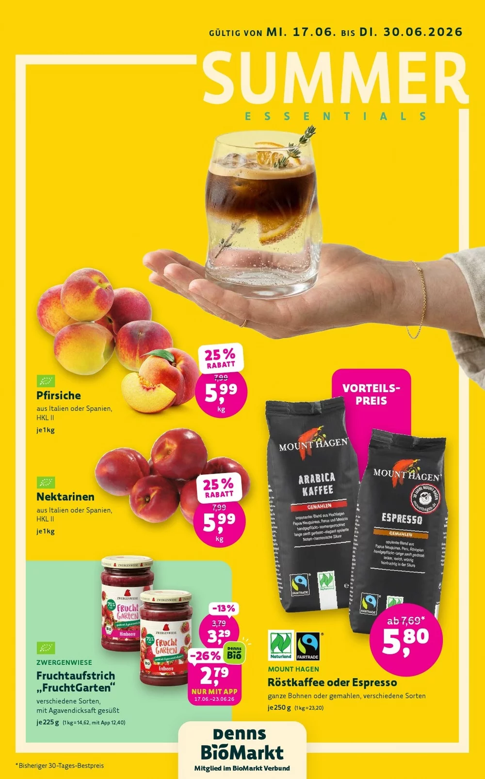 Denn's Biomarkt Prospekt Aktuell ab 17.06.2026 | Nächste Woche Online Blättern 1 denns biomarkt prospekt kw-25-26