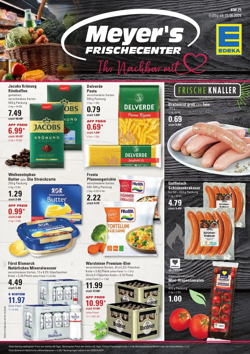 Edeka Meyer’s Frischecenter Prospekt Aktuell ab 15.06.2026 | Nächste Woche Online Blättern 1 edeka meyers prospekt kw-25
