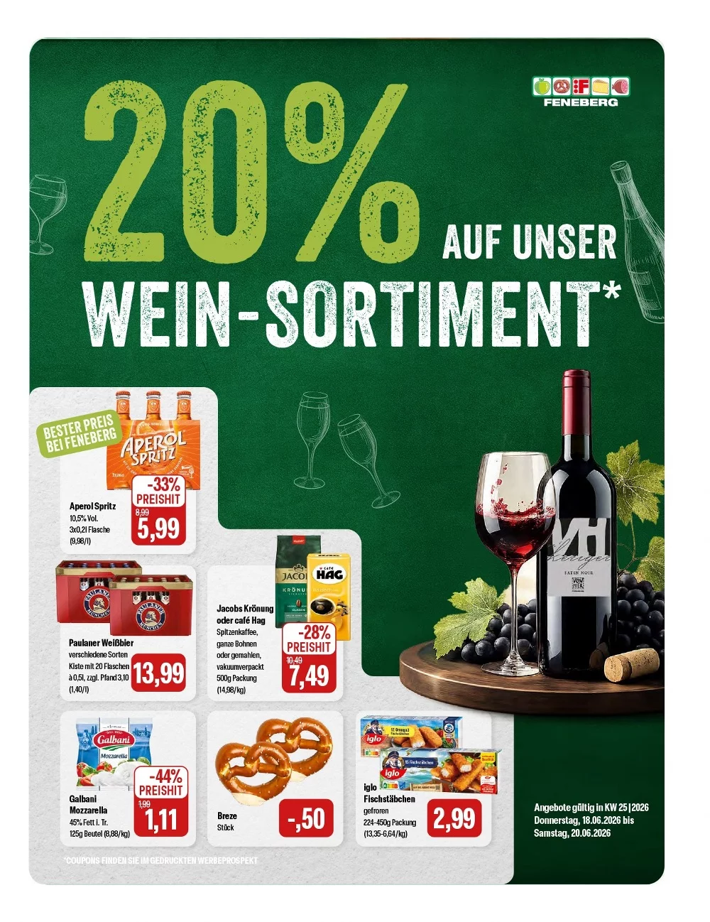 Feneberg Prospekt Aktuell ab 18.06.2026 | Nächste Woche Online Blättern 1 feneberg prospekt kw-25