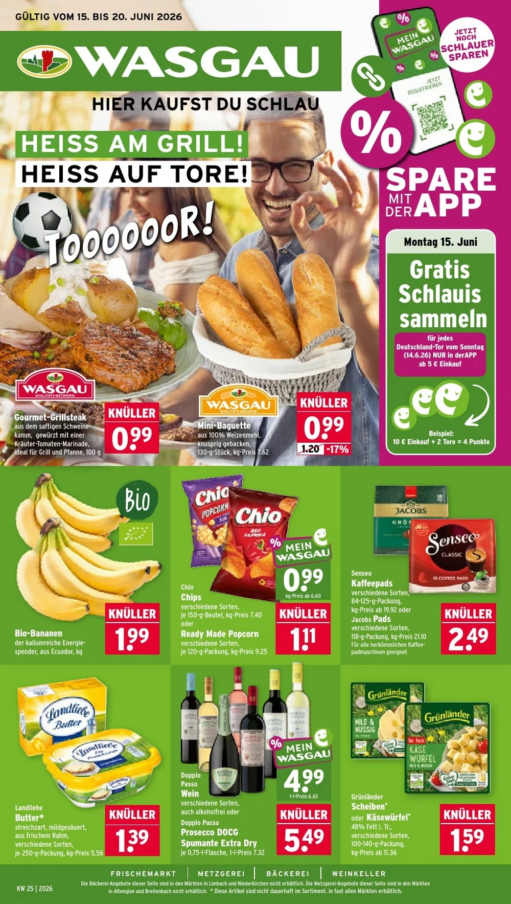 Wasgau Prospekt Aktuell ab 15.06.2026 | Nächste Woche Online Blättern 1 wasgau prospekt kw-25